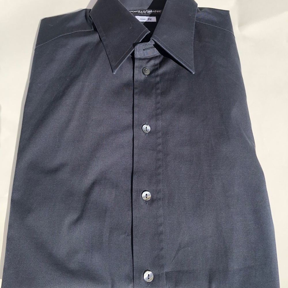 Dolce & Gabbana black slim fit dress shirt